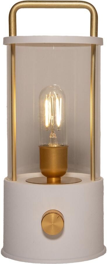 Anna's Collection Anna Collection Camping tafellamp lantaarn Elin wit 25 cm dimbaar draadloos oplaadbaar USB buiten