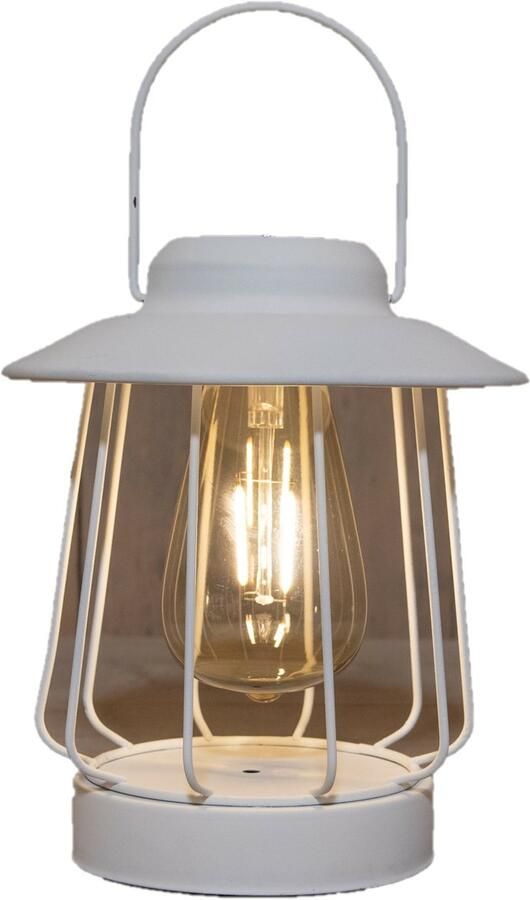 Anna's Collection Anna Collection Tuin lantaarn tafellamp Solar wit D16 x H19 cm LED buitenverlichting Stijlvol