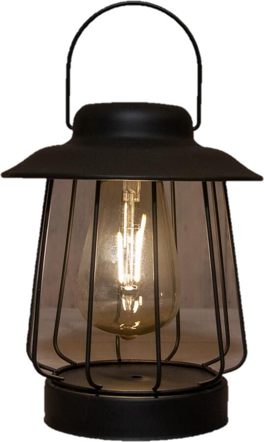 Anna's Collection Anna Collection Tuin lantaarn tafellamp Solar zwart D16 x H19 cm LED buitenverlichting Stijlvol