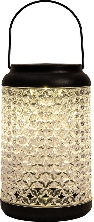 Anna's Collection Solar lantaarn voor buiten D12 5 x H20 cm kunststof tafellamp