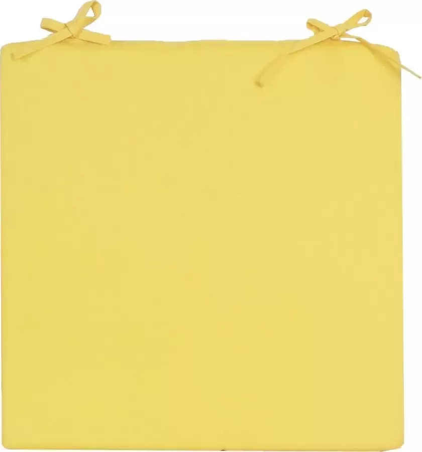 Anna's Collection Stoelkussens voor binnen- en buitenstoelen in de kleur geel 40 x 40 cm Tuinstoelen kussens