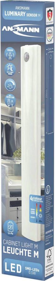 Ansmann Lichtlijst (M) met bewegingsmelder en oplaadbare batterij