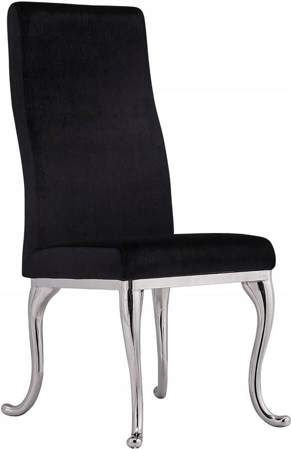 ANTYKI 24 Designer Velvet Chair Glamour Zwart en Zilver Fluweel