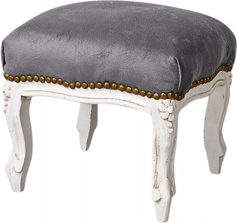 ANTYKI 24 Gestoffeerde zwart-witte barokkruk