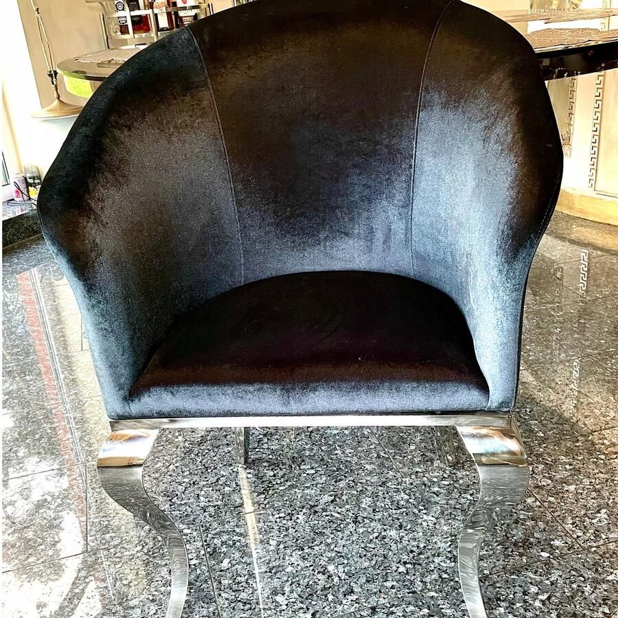 ANTYKI 24 Glamour zwarte fluwelen fauteuil luxe en stijl