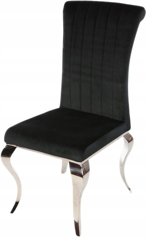 ANTYKI 24 Zwarte glamourstoel fluwelen bekleding en modern design