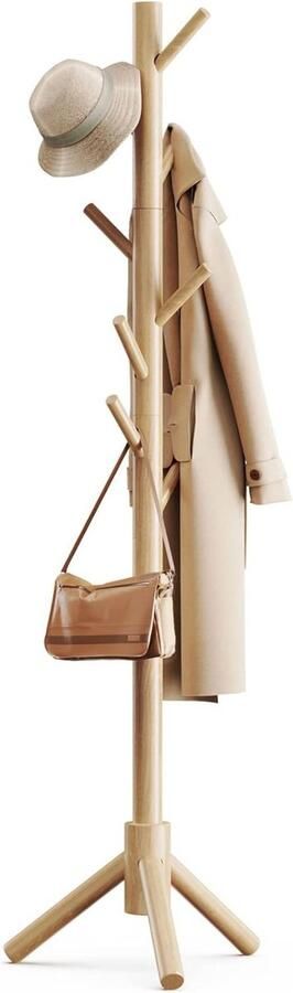 ApexArte Kapstok Staand Garderoberek Kledingrek Haken- Industrieel Hout