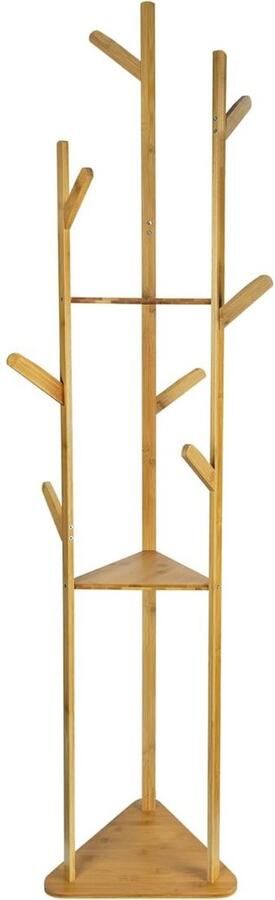 ApexArte Kapstok Staand Garderoberek Kledingrek Haken- Industrieel Lichtbruin