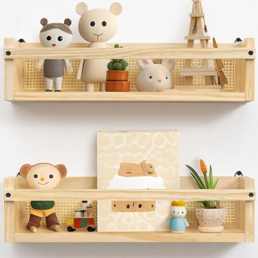 ApexArte Stijlvolle Kinderkamer Wandplank Set Natuurlijk