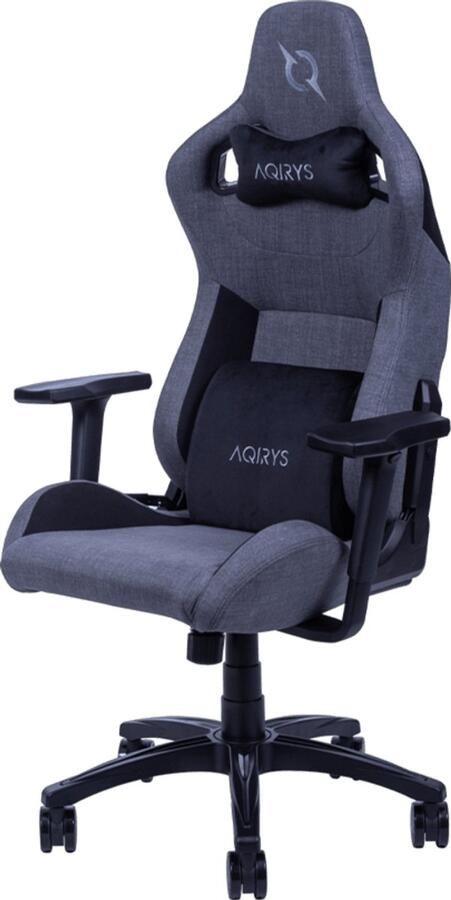 Aqirys Fenrir Gamingstoel – Ergonomische Bureaustoel – 4D Armleuningen – Verstelbaar tot 155° – Met Nek- en Lendenkussen – Grijs Zwart – Max 140 kg