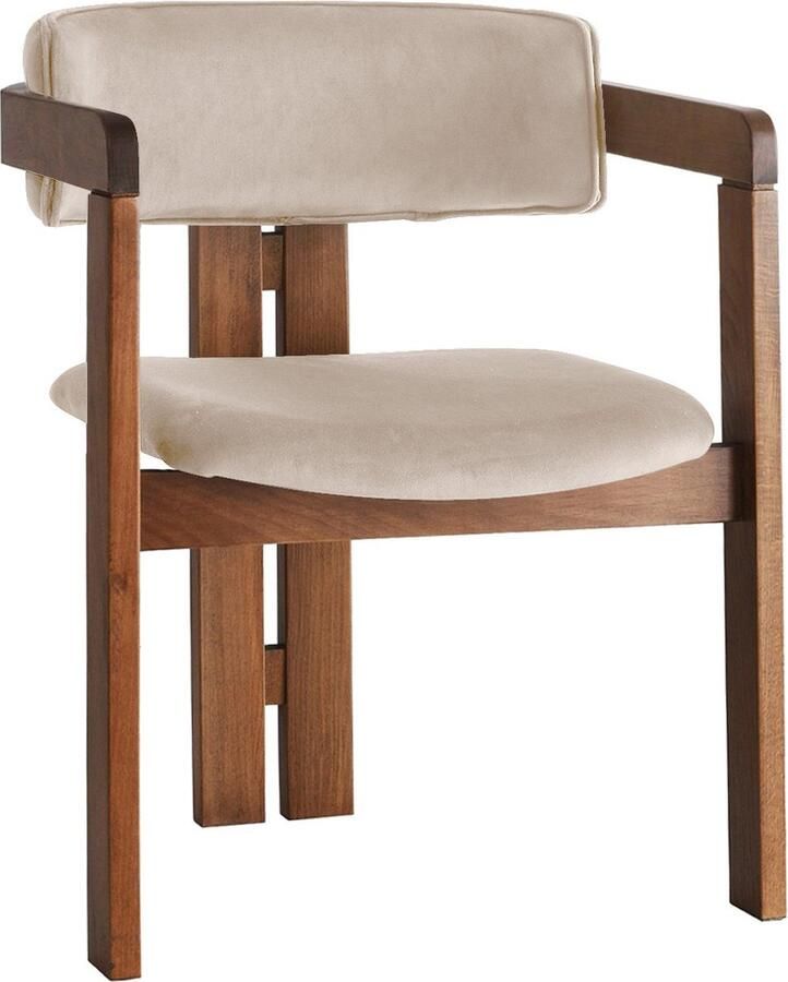 Arabic House Asir Stoel Okkernoot & Beige 58 x 49 x 76 cm