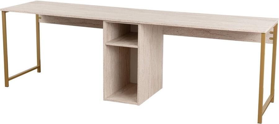 Giga Meubel Bureau Travertinlook 240x60x74cm Twin