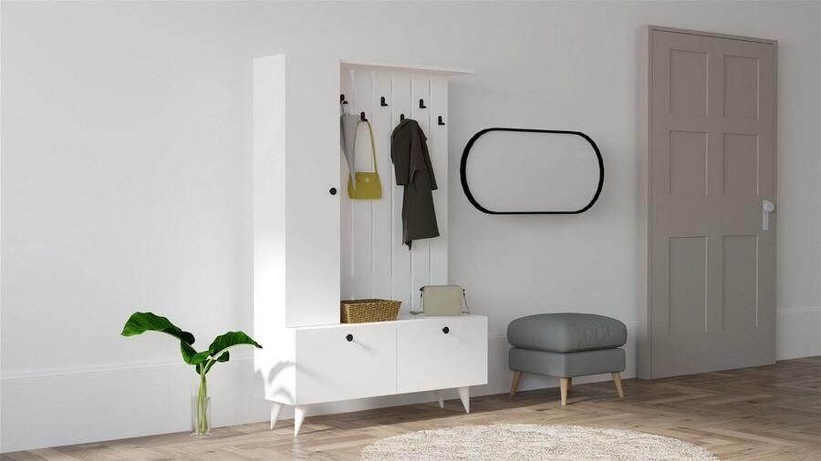 Giga Meubel Garderobemeubel Wit Hout 112x35x170cm Lala