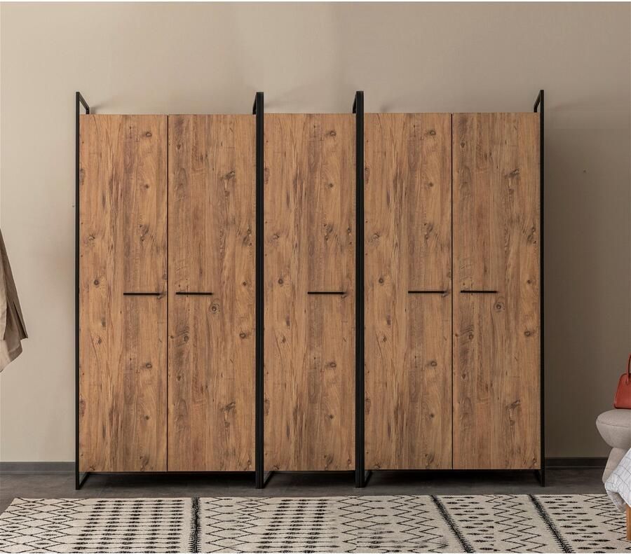 Arabic House Kledingkast Dynamic C+E+E Melamine Naturel 272x225cm