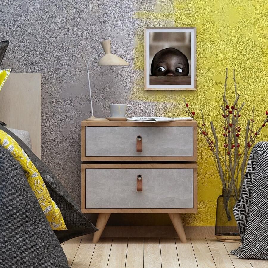 Arabic House Nachtkastje Olenj Melamine Eiken Wit