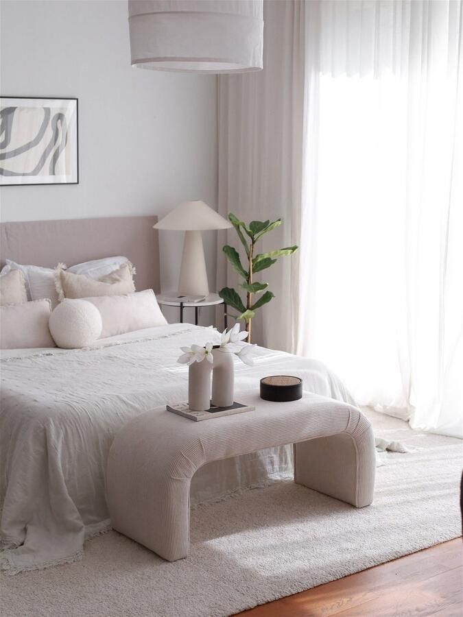 Arabic House Poef Nu Bench Velvet Corduroy Wit