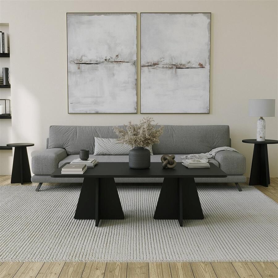 Giga Meubel Salontafel Zwart Hout 120x60x40cm Mushroom