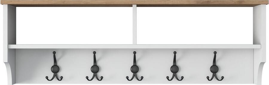 Emob Wren Staander 100% Melamine 18mm Dikte Metalen Haken 120cm Breedte Wit Notenhout - Foto 3