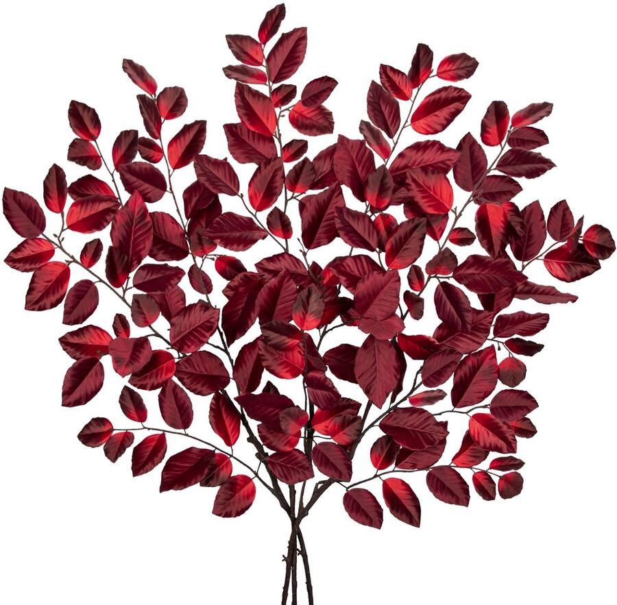 Arborus 3 stuks kunsttakken 90CM herfstbladeren takken rode kunstplanten voor tafel vaas kamer woonkamer kantoordecoratie
