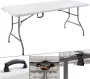 Arebos Klaptafel Inklapbare tafel Vouwtafel Weerbestendig Wit 180 × 75 × 74 cm 8 personen - Thumbnail 1