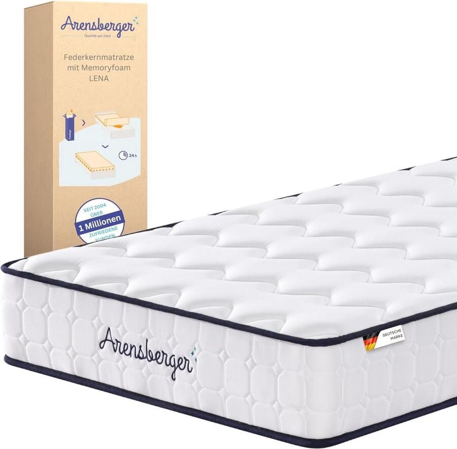 Arensberger Lena springveermatras met memory foam hoogte 21cm Hardheidsgraad H3 H4 HR pocketveringmatras Oprolmatras Ergonomisch