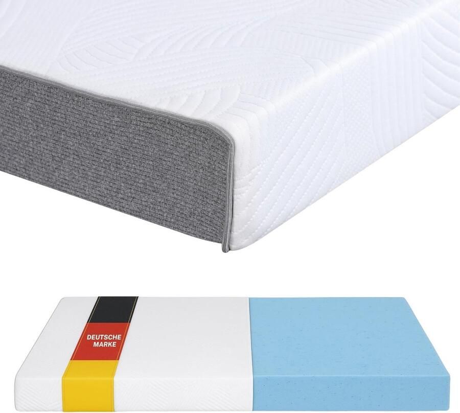 Arensberger LINA gel-schuim matras 11 cm NANOCELL gel-schuim H3 stevigheid Ademend Afneembare hoes 240g m² Wasbaar tot 60°C Roll matras comfort matras