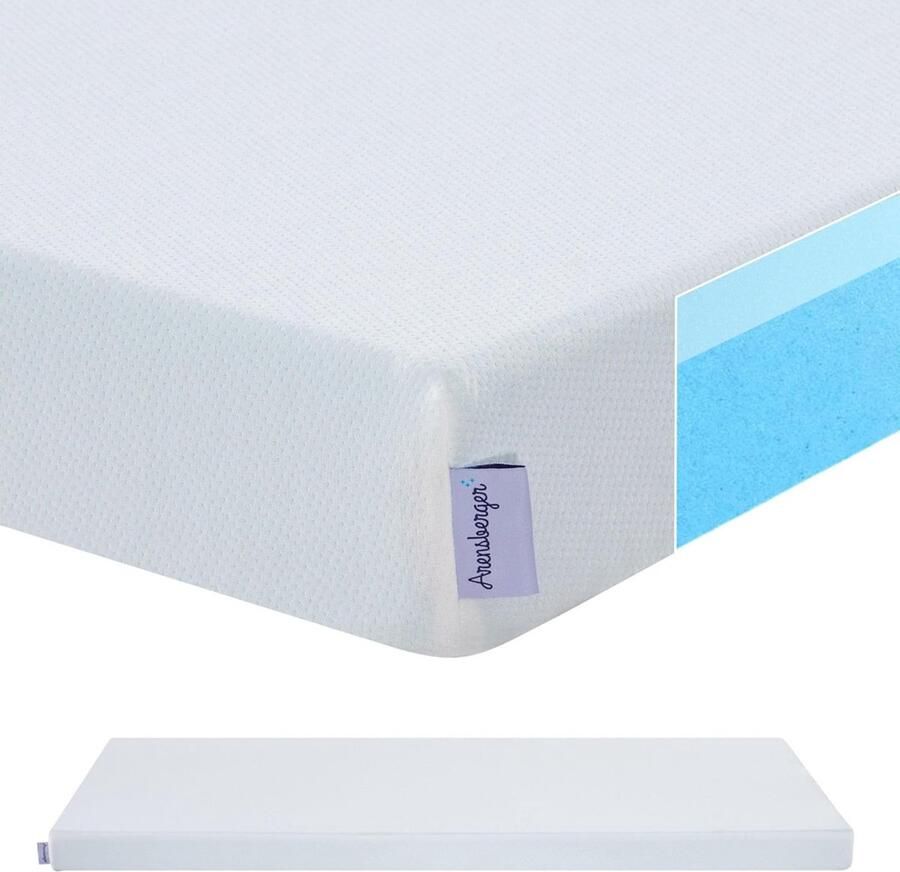 Arensberger Matratzen Topper Premium 180x200cm Gelschaum Matratzentopper waschbarer Bezug geeignet für Federkern & Schaumstoff Matratzen H2 H3 Matratzenauflage Höhe 8cm