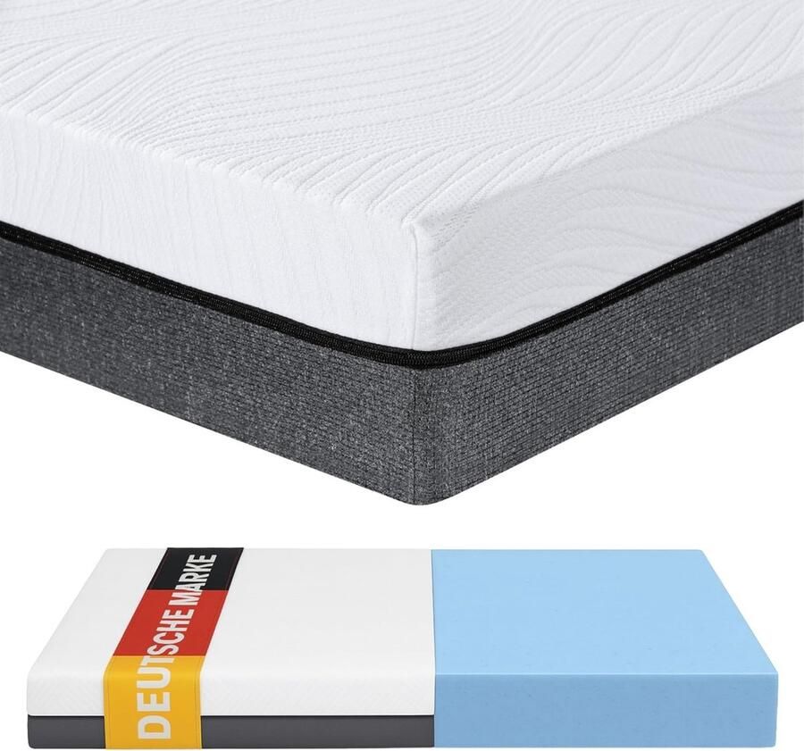 Arensberger SARA-gelschuimmatras – 16 cm NANOCELL -gelschuim – H3-hardheid – Ademend – Afneembare hoes 240 g m² – Wasbaar tot 60 °C – Oprolbare comfortmatras