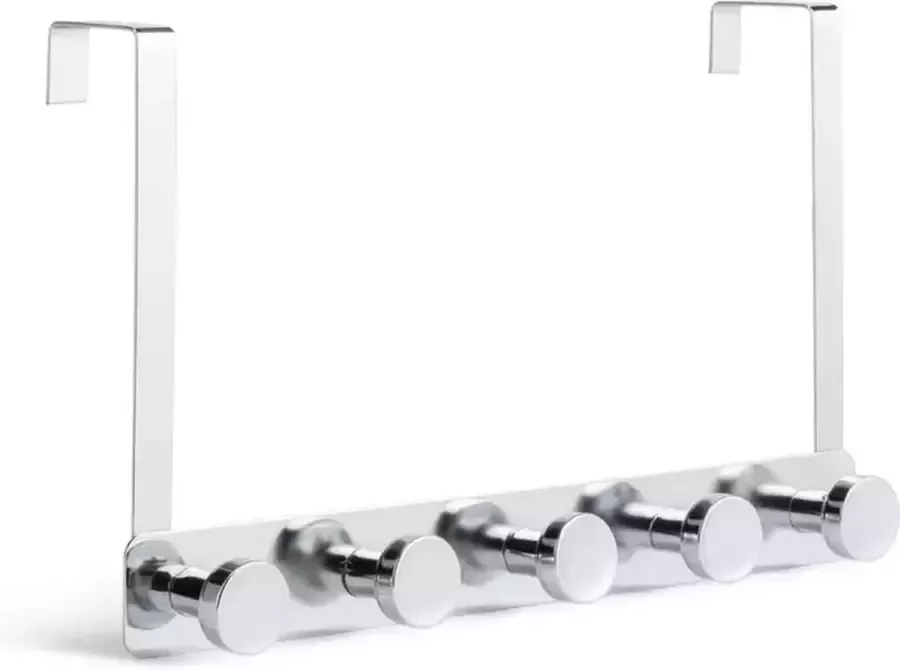 Argos Home Overdeur Set van 5 Ronde Haken Deurhanger Kapstok Chroom