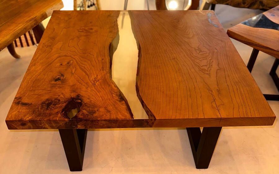 Arka Woods Epoxy en walnoot hout salontafel Elise