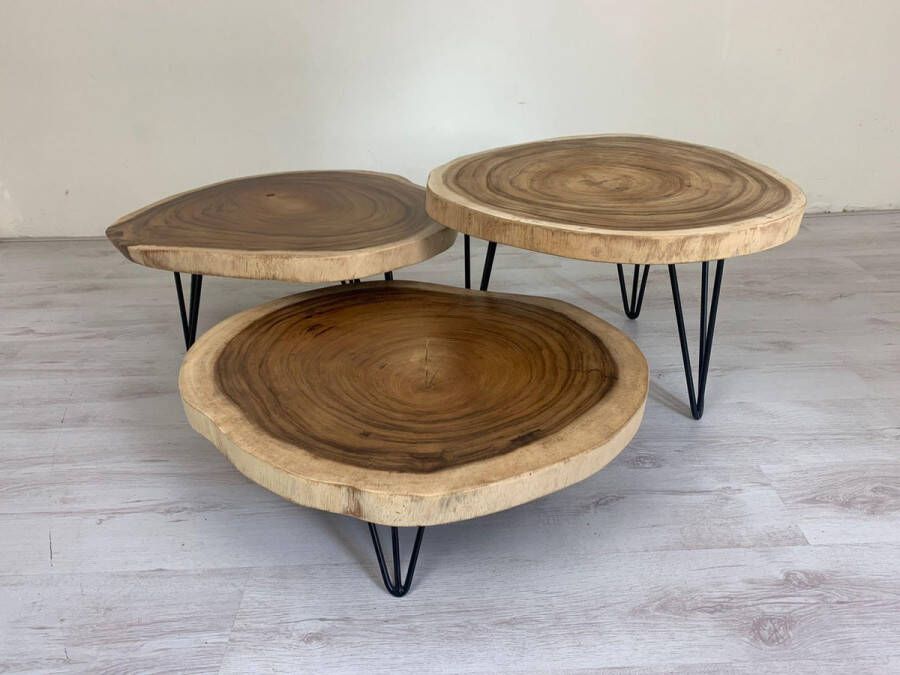 Ars Longa Boomstam salontafel rond suar 50-70cm doorsnede (per tafel)