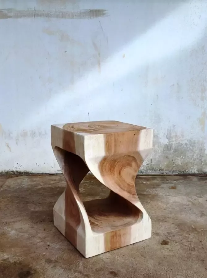 Ars Longa Enkel suar houten bijzettafel krukje van hout bijzettafel vierkant