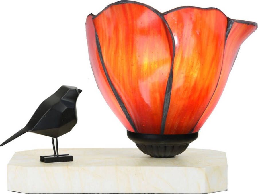 Art Deco Trade Coloured by Art Deco Trade Tiffany tafellamp sculptuur Ballade van een Vogel Tender Poppy