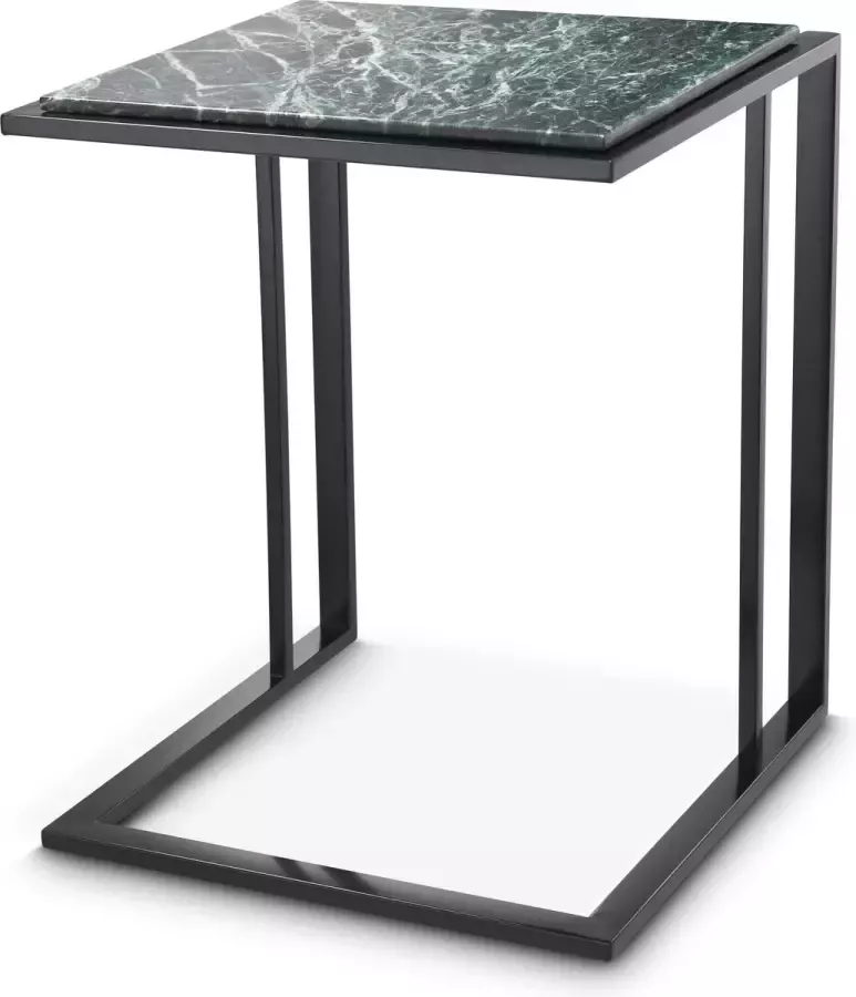 Art-Empire-Royal-Living Eichholtz Design bijzettafel 'Bonheur'- Antique Gold- ø 80 x H. 55 cm glas ø 70 cm