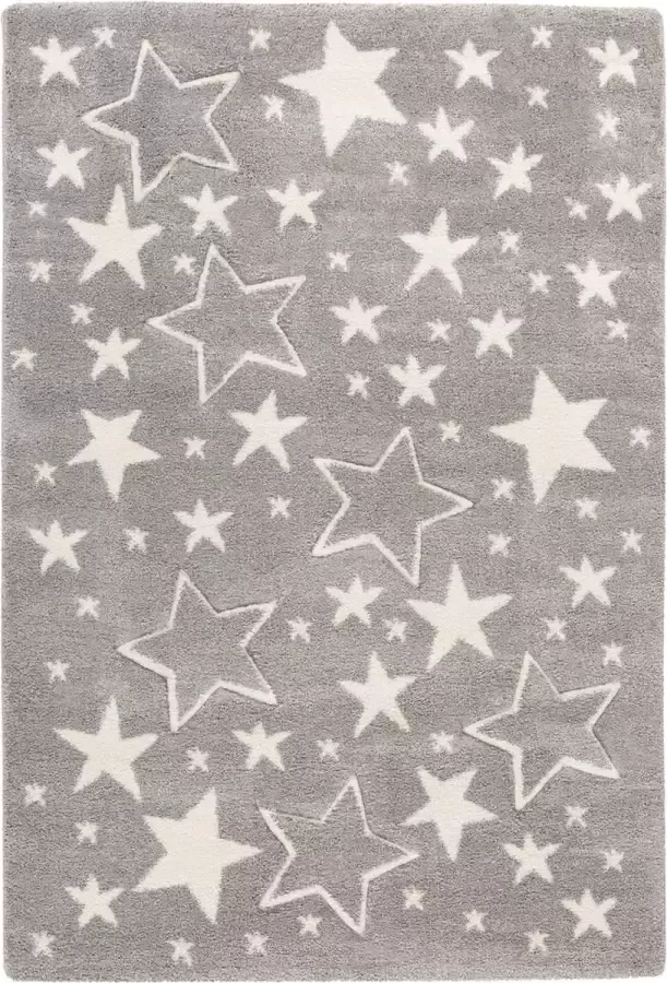 Kayoom Australia Walgett Rosa Tapijt Vloerkleed Kinderkamer Speelmat Speelkleed 120x170cm Sterren Zilver