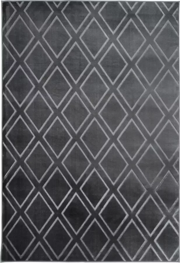 Arte Espina Laagpolig Vloerkleed Monroe Duurzaam Handgemaakt Vintage Tapijt Anti-Slip 160x230cm Antraciet Wit