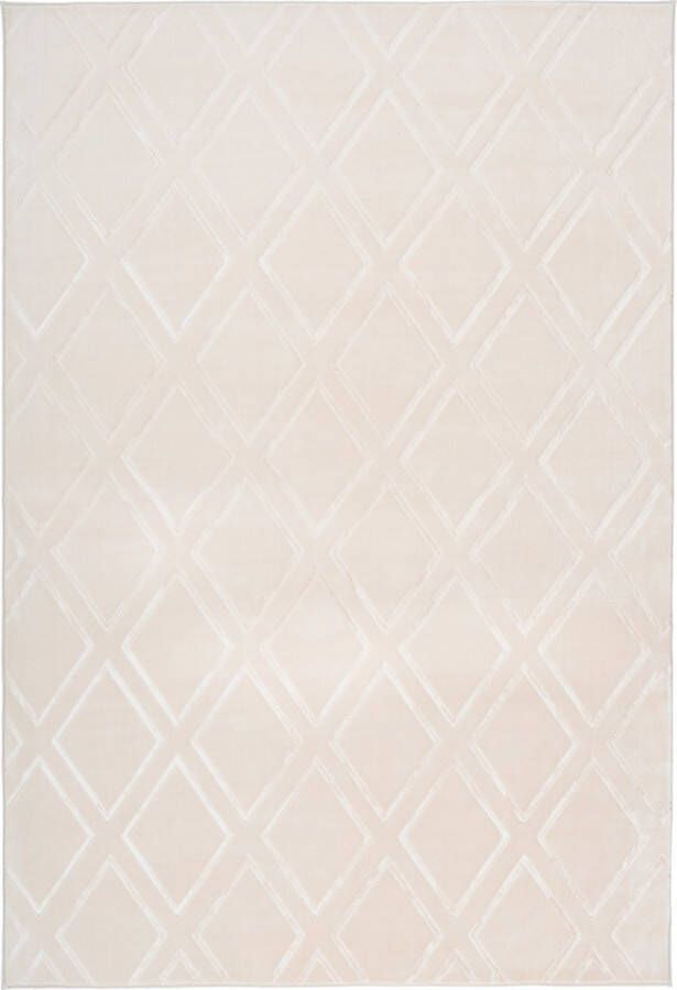 Arte Espina Laagpolig Vloerkleed Monroe Duurzaam Handgemaakt Vintage Tapijt Anti-Slip 160x230cm Crème Wit