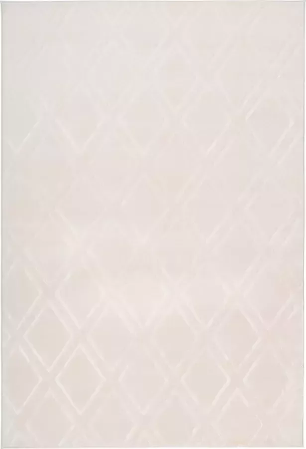 Arte Espina Laagpolig Vloerkleed Monroe Duurzaam Handgemaakt Vintage Tapijt Anti-Slip 120x170cm Crème Geruit