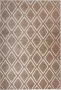 Arte Espina Laagpolig Vloerkleed Monroe Duurzaam Handgemaakt Vintage Tapijt Anti-Slip 80x300cm Taupe Ruit - Thumbnail 3