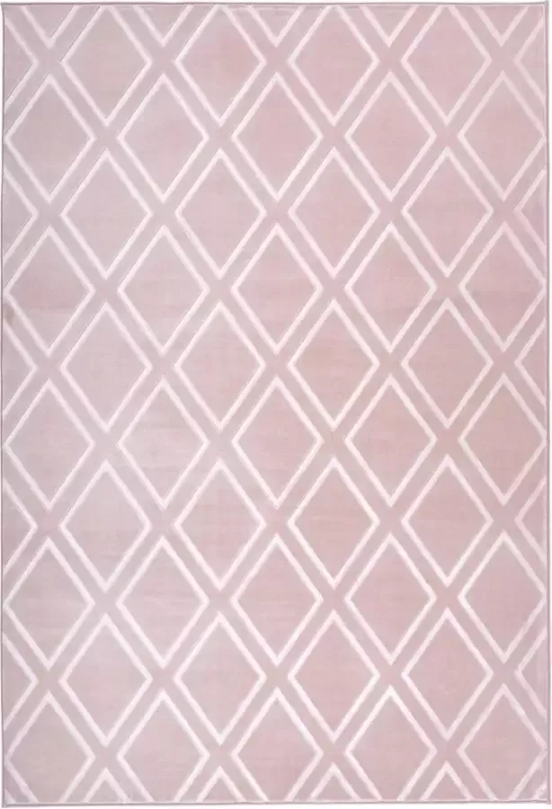 Arte Espina Laagpolig Vloerkleed Monroe Duurzaam Handgemaakt Vintage Tapijt Anti-Slip 160x230cm Roze Wit - Foto 2
