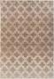 Arte Espina Laagpolig Vloerkleed Monroe Duurzaam Handgemaakt Vintage Tapijt Anti-Slip 80x300cm Taupe Ruit - Thumbnail 1