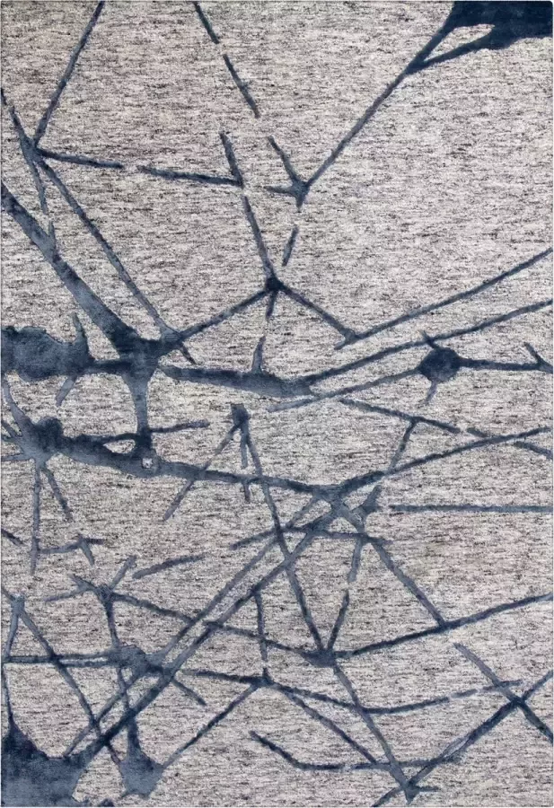 Arte Espina Vloerkleed damast 200 kunstzijde wol en polyester grijs blauw 80 x 150 cm