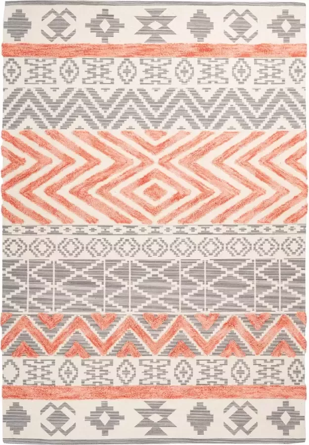 Arte Espina Vloerkleed ethnie 100 80% katoen 20% polyester grijs oranje 200 x 290 cm