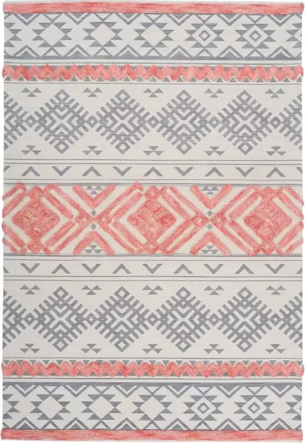 Arte Espina Vloerkleed ethnie 200 80% katoen 20% polyester grijs oranje 120 x 170 cm