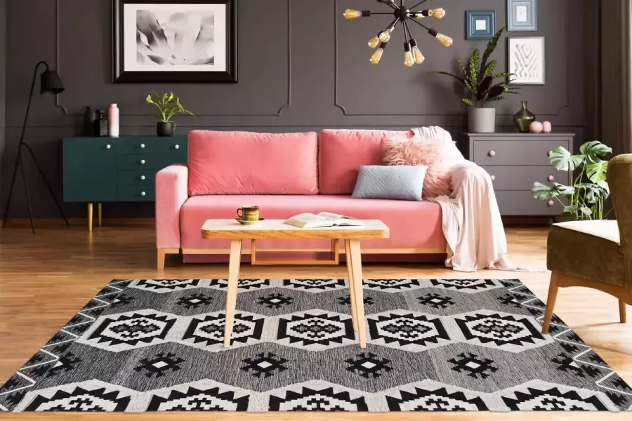 Arte Espina Vloerkleed ethnie 300 80% katoen 20% polyester grijs 80 x 150 cm