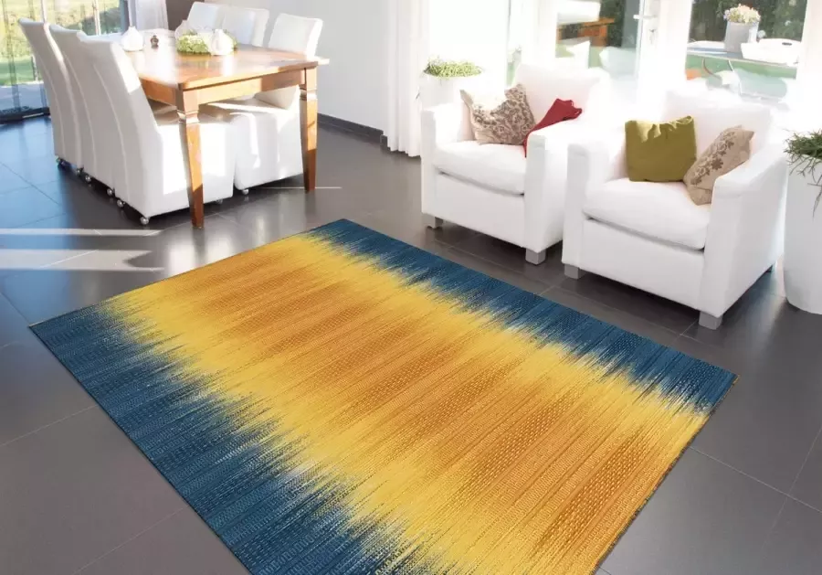 Arte Espina Vloerkleed sunset 8070 80% wol (nieuw-zeeland) 20% katoen geel blauw 140 x 200 cm