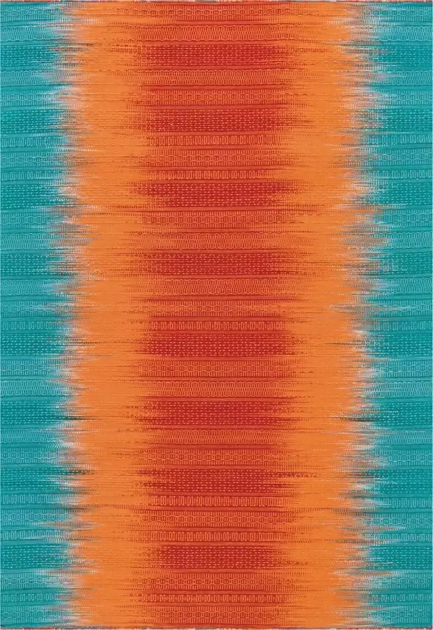 Arte Espina Vloerkleed sunset 8070 80% wol (nieuw-zeeland) 20% katoen oranje blauw 90 x 160 cm