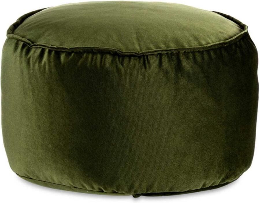 Arte r egal Poef fluweel donkergroen 60 x 35 cm rond woondecoratie