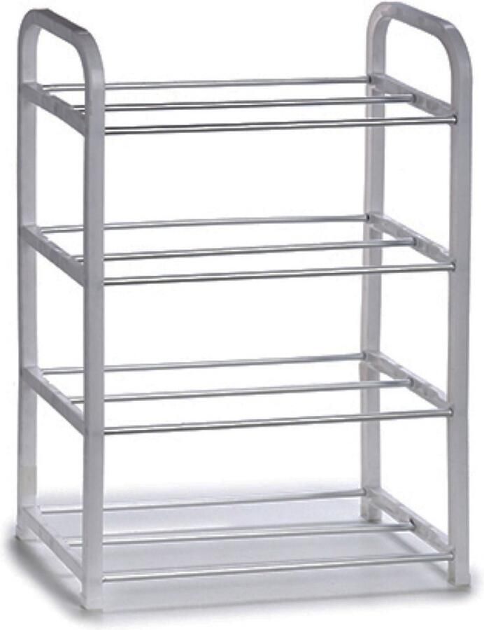 Arte r Metalen schoenenrek schoenenstandaard 4-laags zilver 40 x 19 x 56 cm Schoenen opbergen