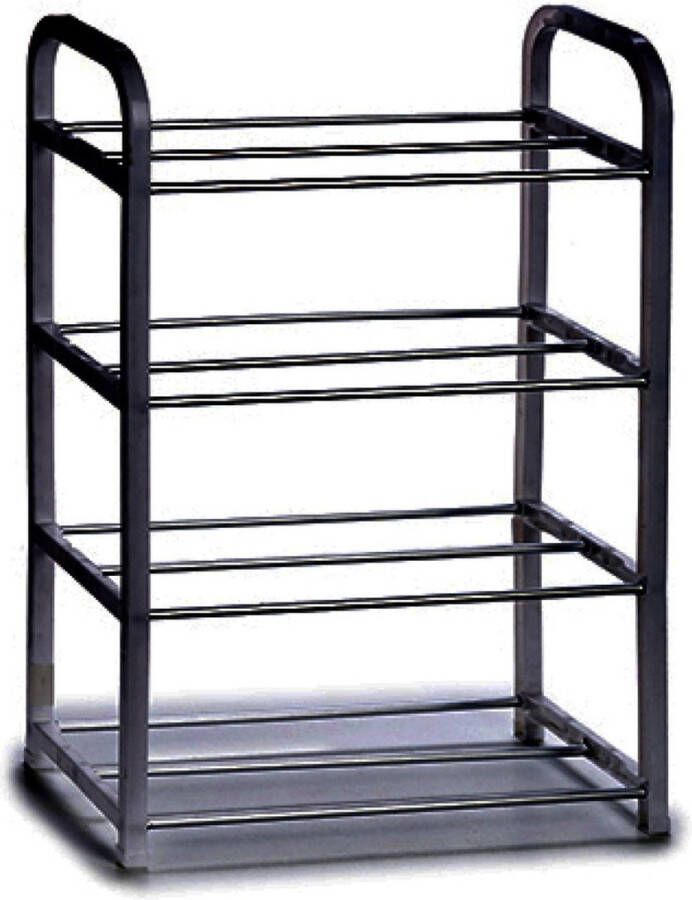 Arte r Metalen schoenenrek schoenenstandaard 4-laags zwart 40 x 19 x 56 cm Schoenen opbergen